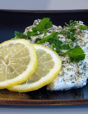 Halibut with a Lemon Dill Sauce