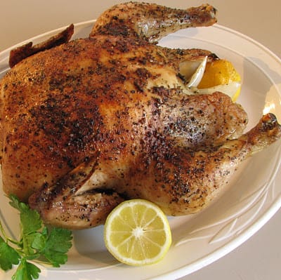 Lemon and Basil Slow Roasted Chicken