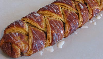 Danish Braids - Strawberry with Orange Vanilla Glaze and Cinnamon and Brown Sugar with Vanilla Glaze