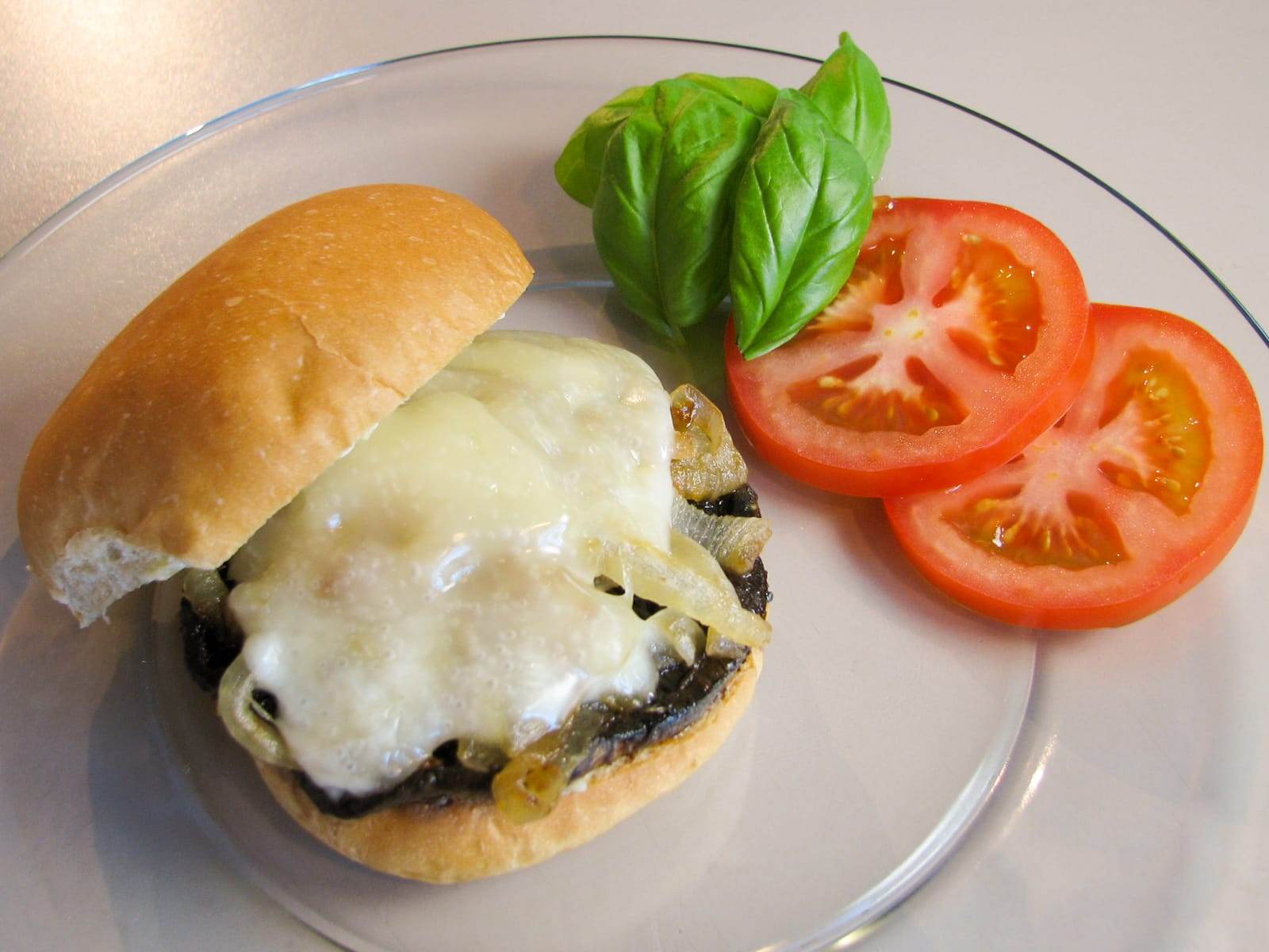 Portobello and Havarti Burgers with Caramelized Onions