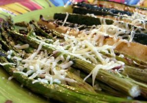 Grilled Asparagus and Zucchini Spears with Parmesan Cheese