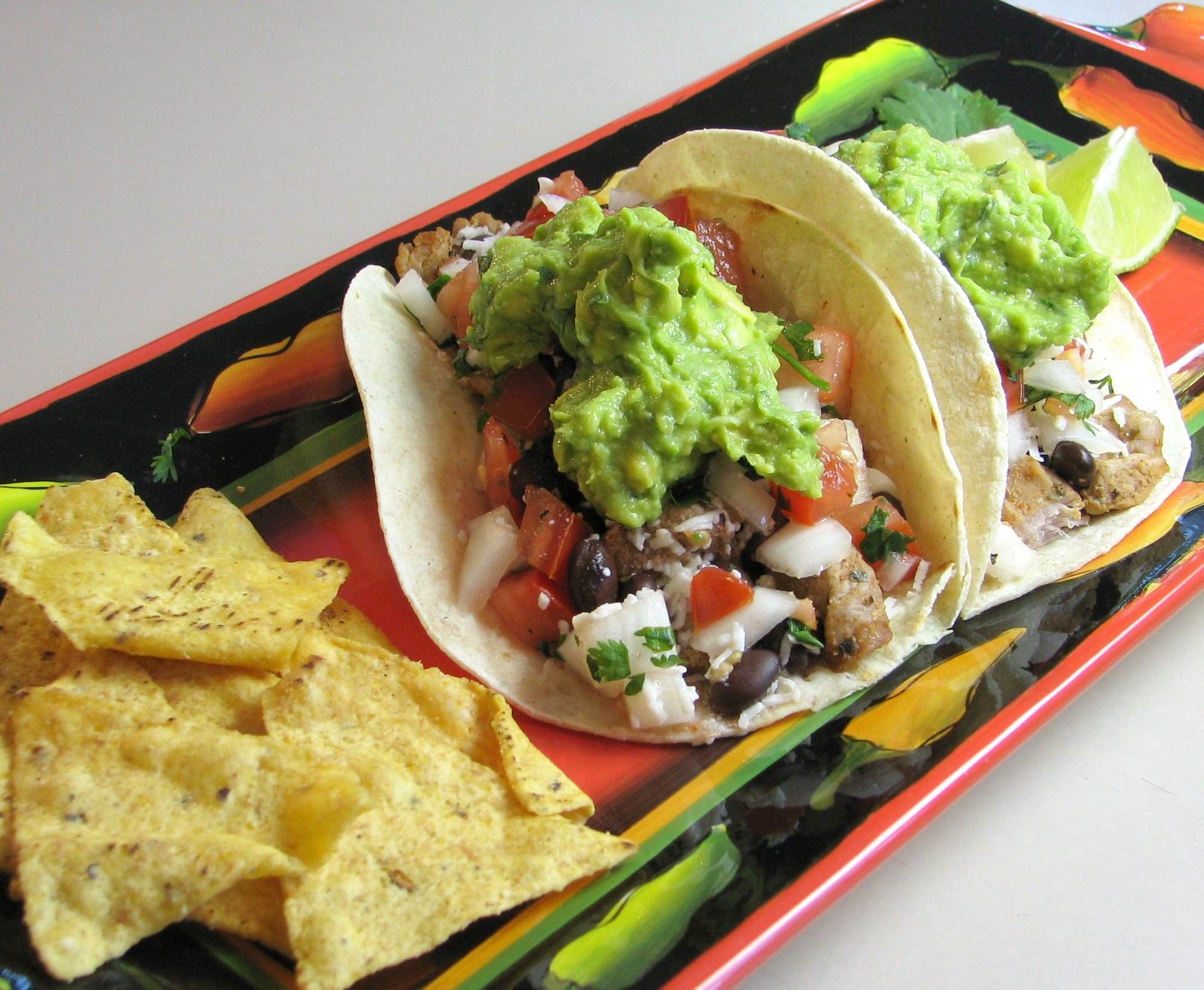 Pork Tacos with Fresh Pico de Gallo and Guacamole