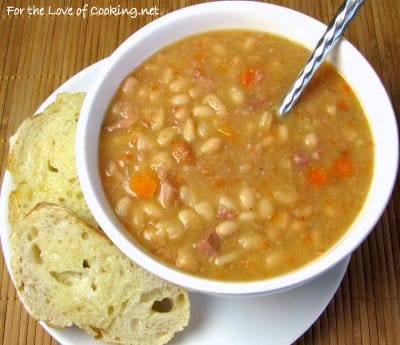 Quick White Bean and Ham Soup | For the Love of Cooking