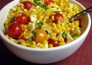 Corn, Tomato, Feta and Basil Salad