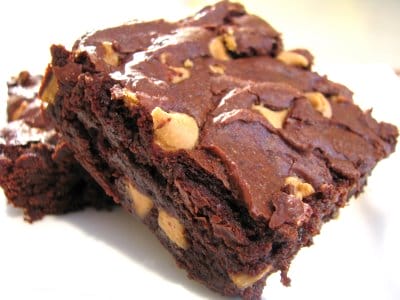 Cocoa Brownies with Peanut Butter Chips