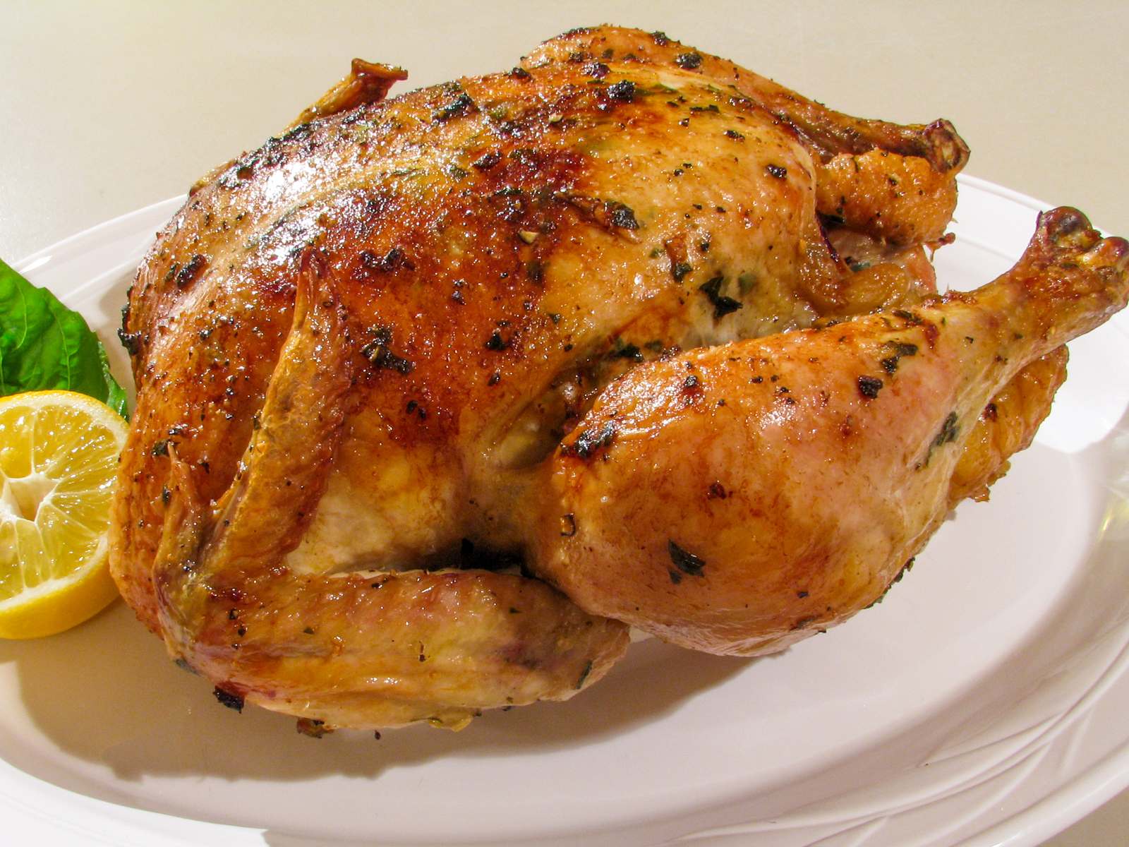 Lemon, Garlic, and Basil Slow-Roasted Chicken