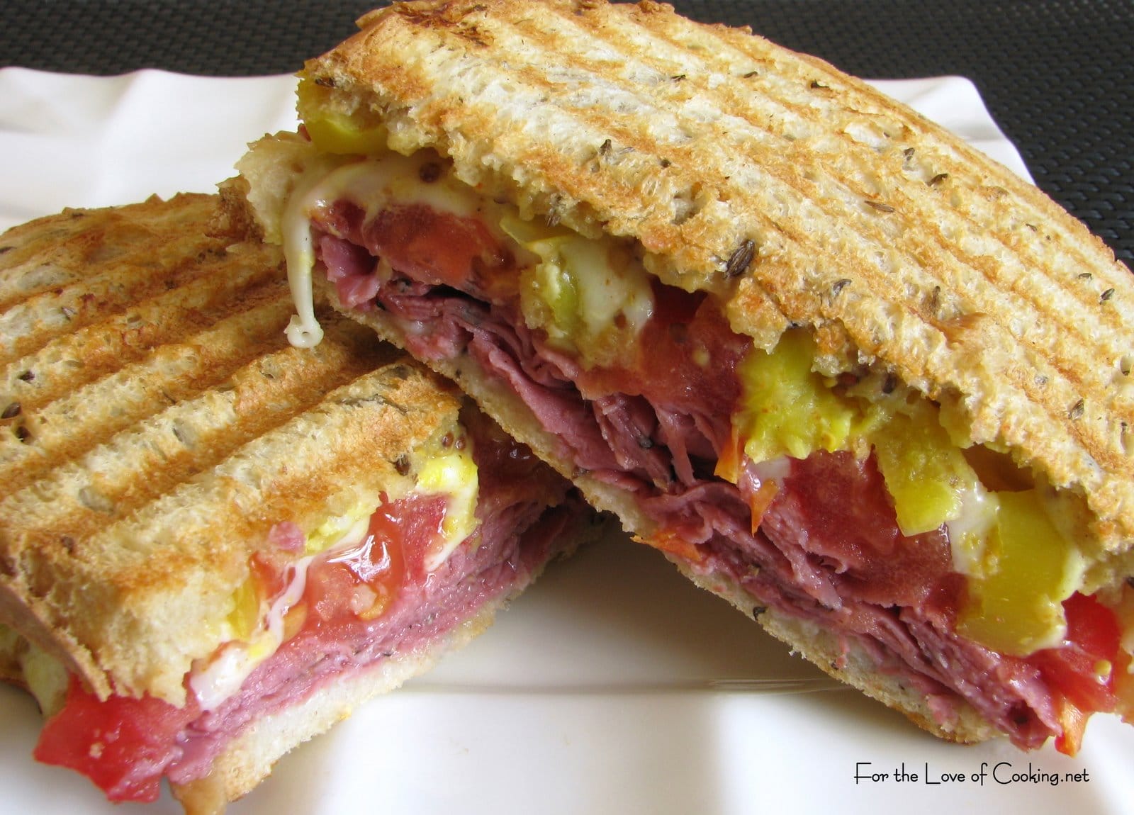 Pastrami, Peppers, Swiss and Tomato on Rye