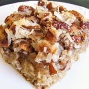 Oatmeal Cake with Coconut Pecan Frosting