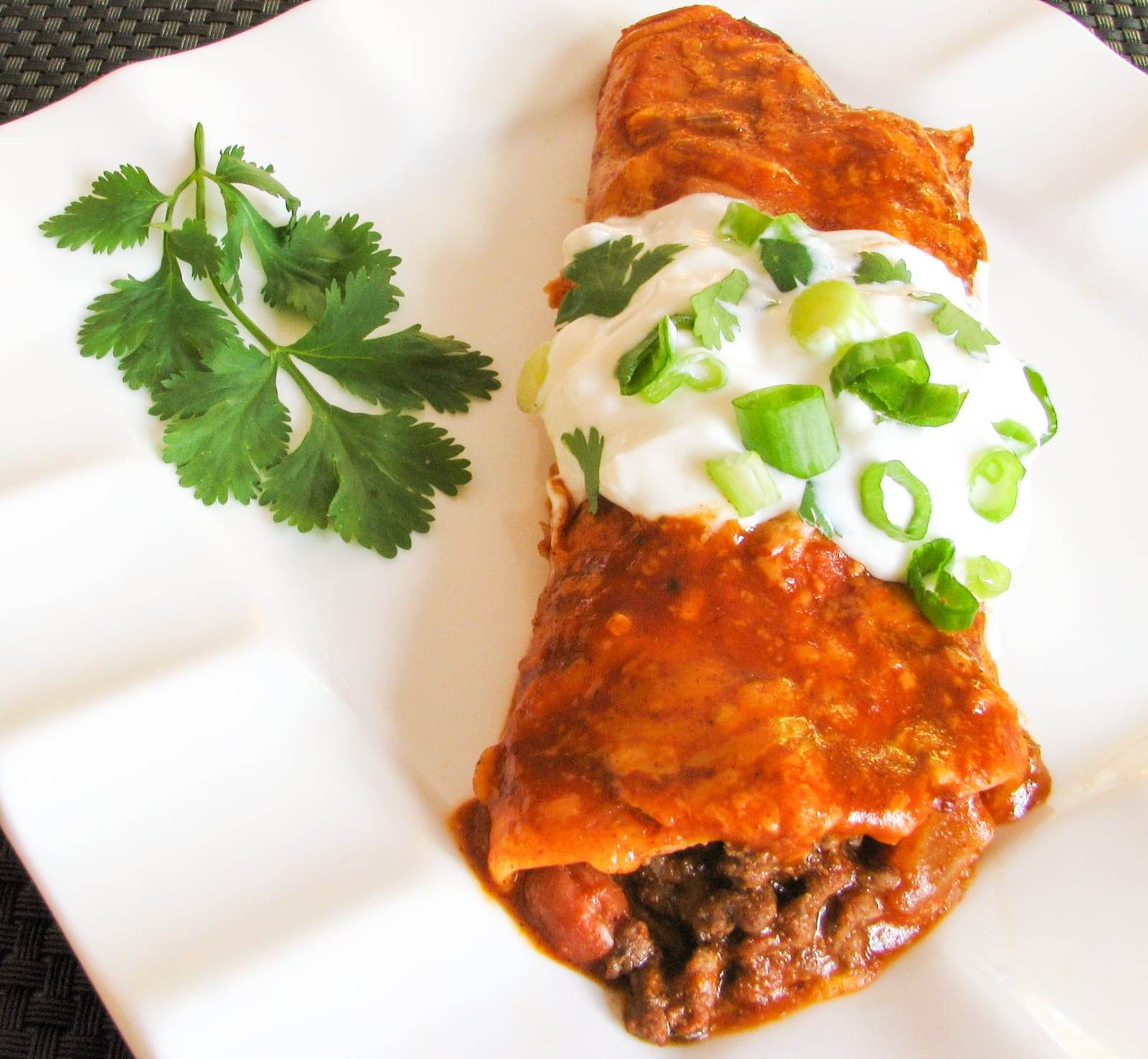 Beef and Bean Enchiladas