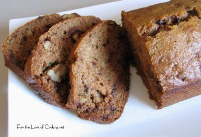 Chocolate Chip and Walnut Zucchini Bread