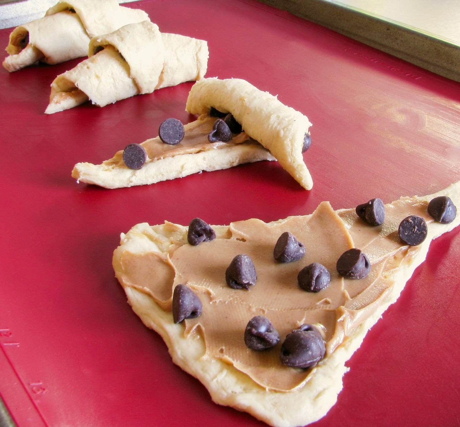 Chocolate and Peanut Butter Filled Crescent Rolls