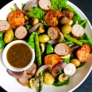 Warm Spinach Salad with Sausage and Potatoes