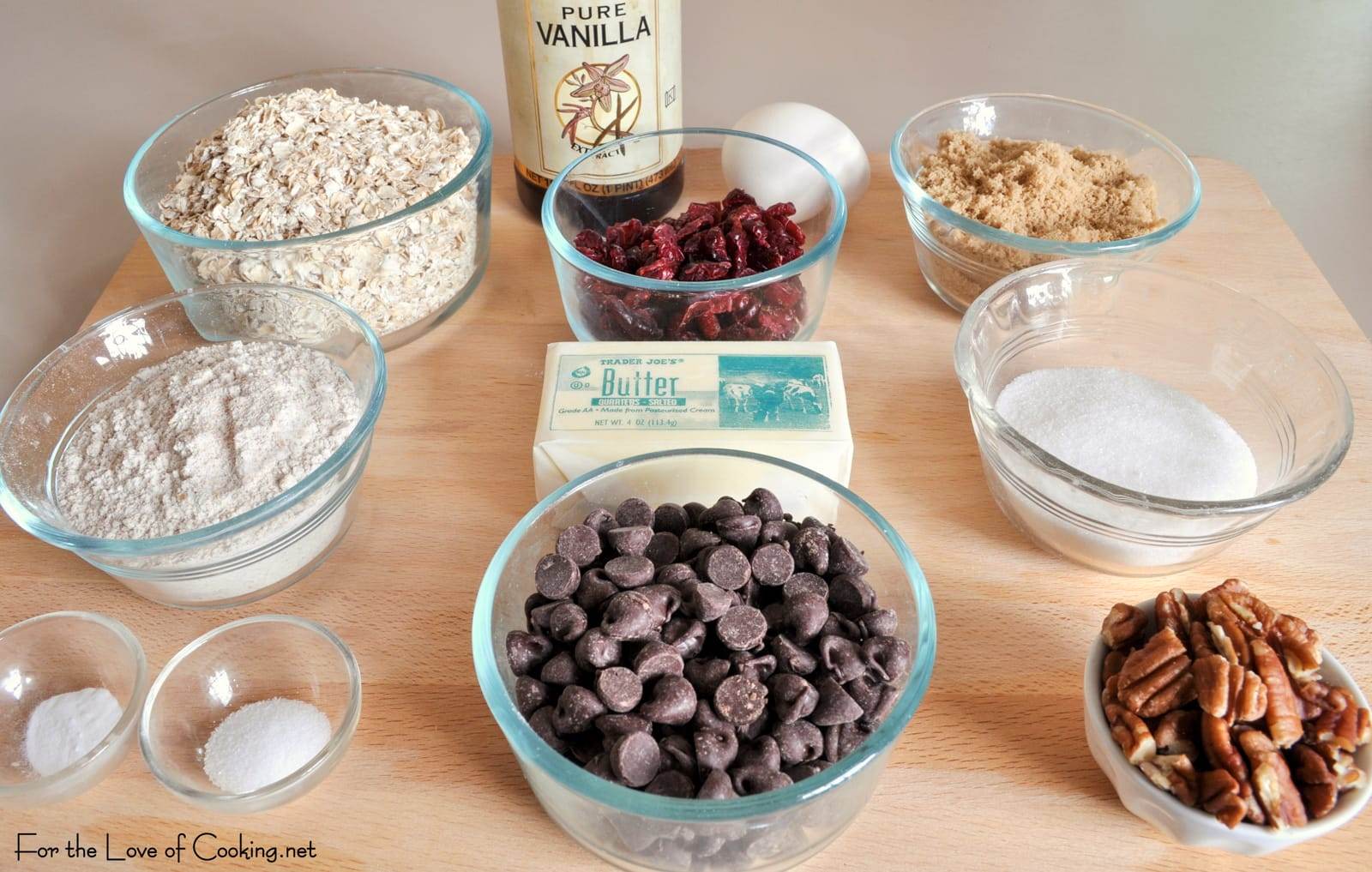 Oatmeal, Chocolate Chip, Craisin, and Pecan Cookies