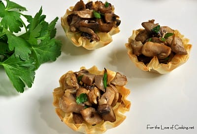 Brie and Caramelized Mushroom Mini Tarts