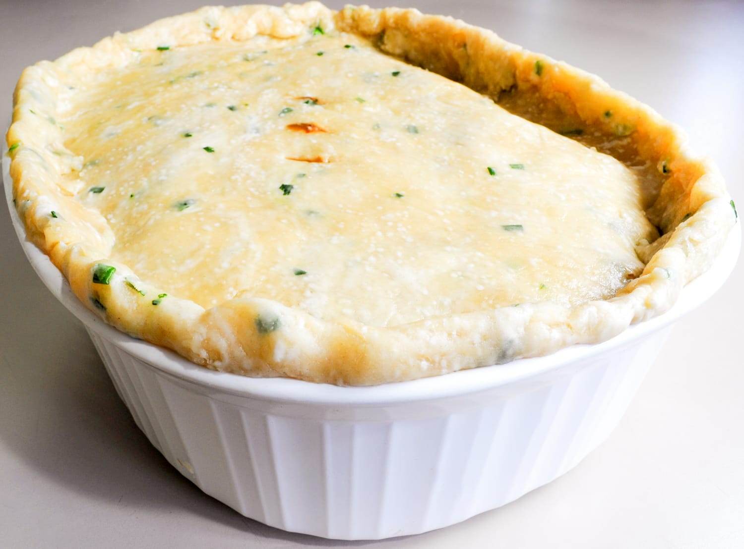 Beef Pot Pie with Chive Crust