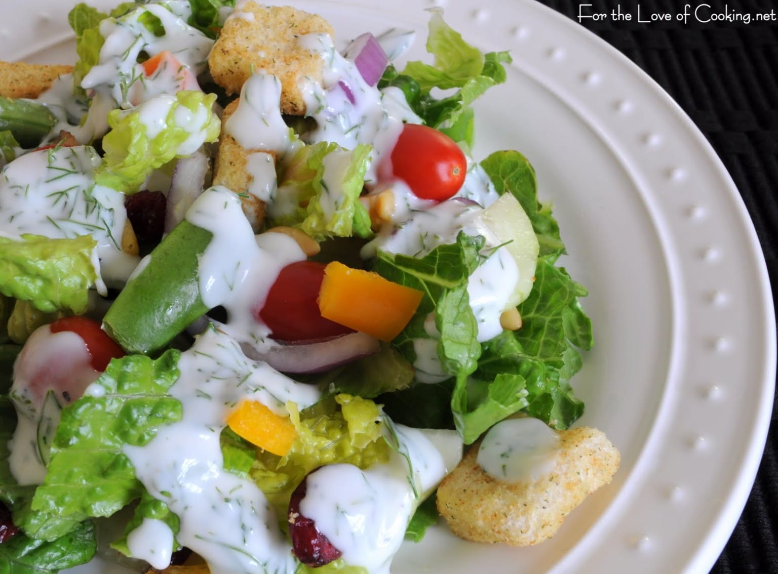 Vegetable Loaded Salad with Creamy Dill Dressing For the Love of Cooking