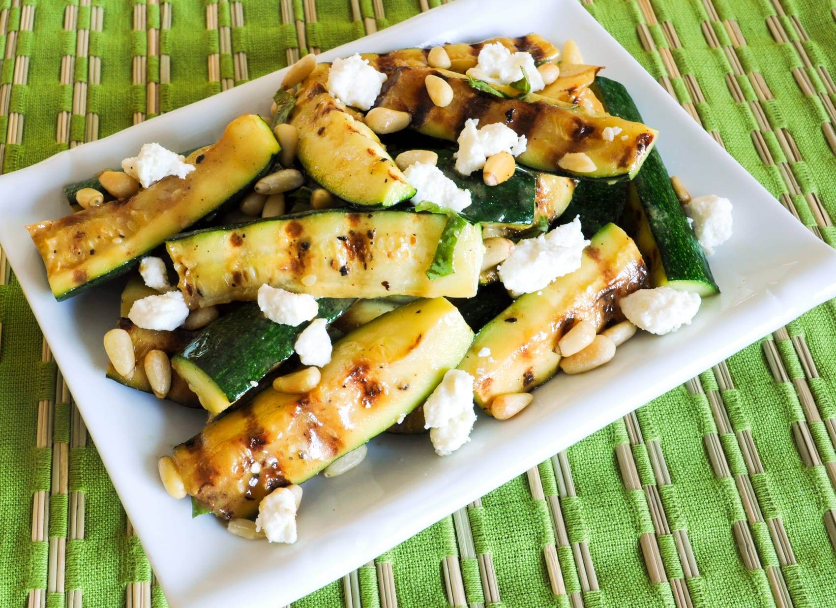 Grilled Zucchini Spears with Lemon Vinaigrette