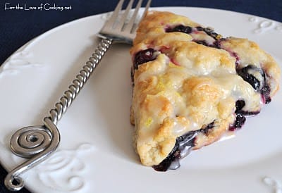 Blueberry Scones with Lemon Glaze