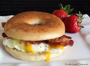 Bacon, Egg, Sharp Cheddar Bagel Sandwich