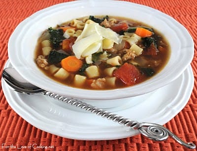 Turkey Italian Sausage, Kale, and Pasta Soup