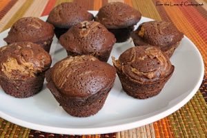 Peanut Butter Swirl Mini Brownies