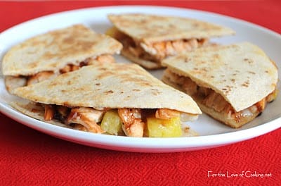 Roasted Chicken and Pineapple Quesadilla | For the Love of ...