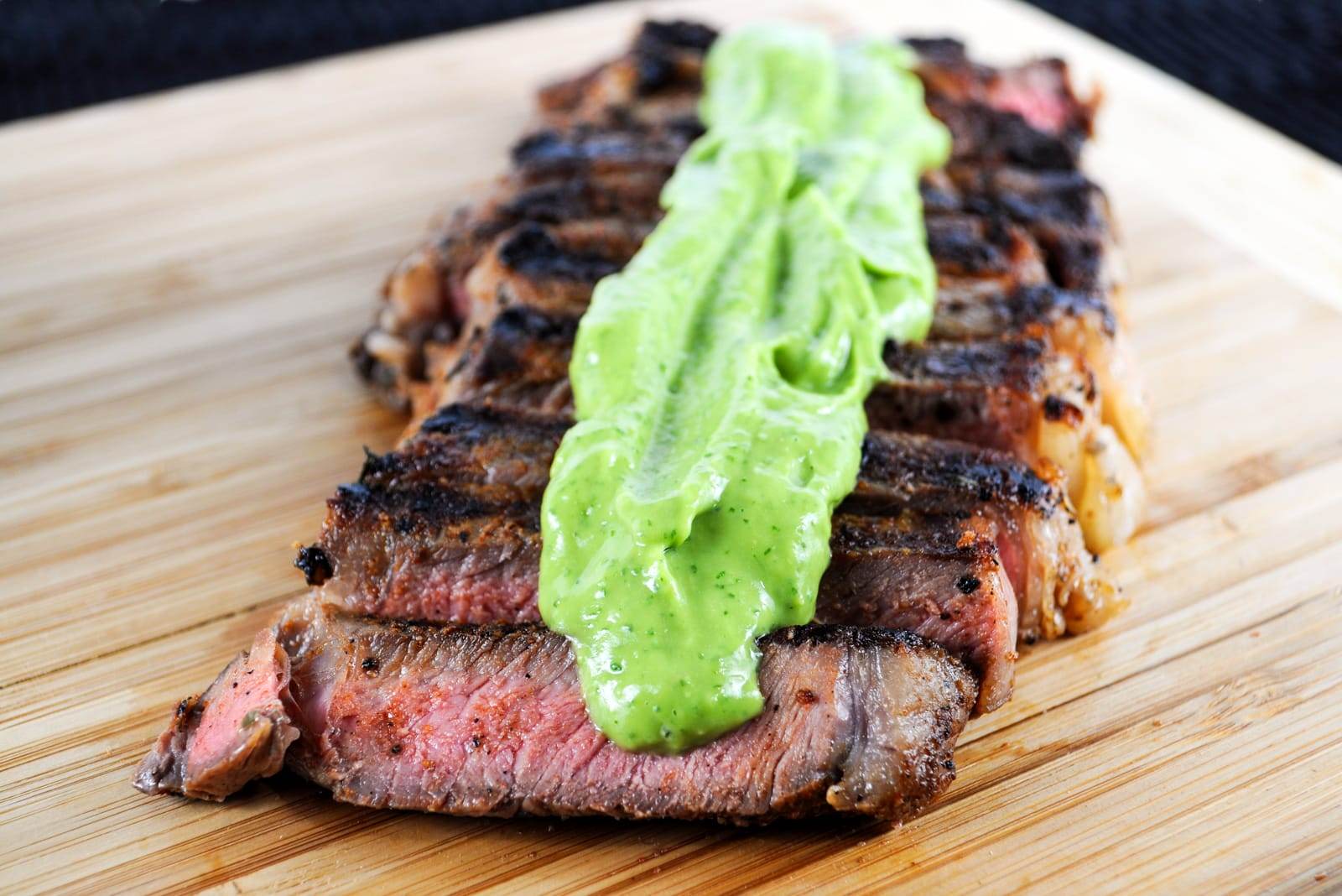 Grilled Steak with Avocado Sauce