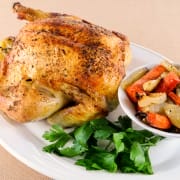 Roasted Chicken with Carrots, Fennel, and Onion