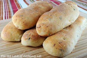 Parmesan, Roasted Garlic, and Basil Breadsticks