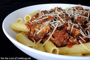 Beef and Mushroom Ragu over Rigatoni