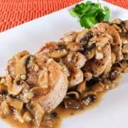 Pork Medallions Smothered in a Mushroom and Shallot Gravy