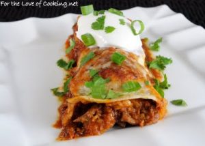 Shredded Beef Enchiladas with Homemade Enchilada Sauce