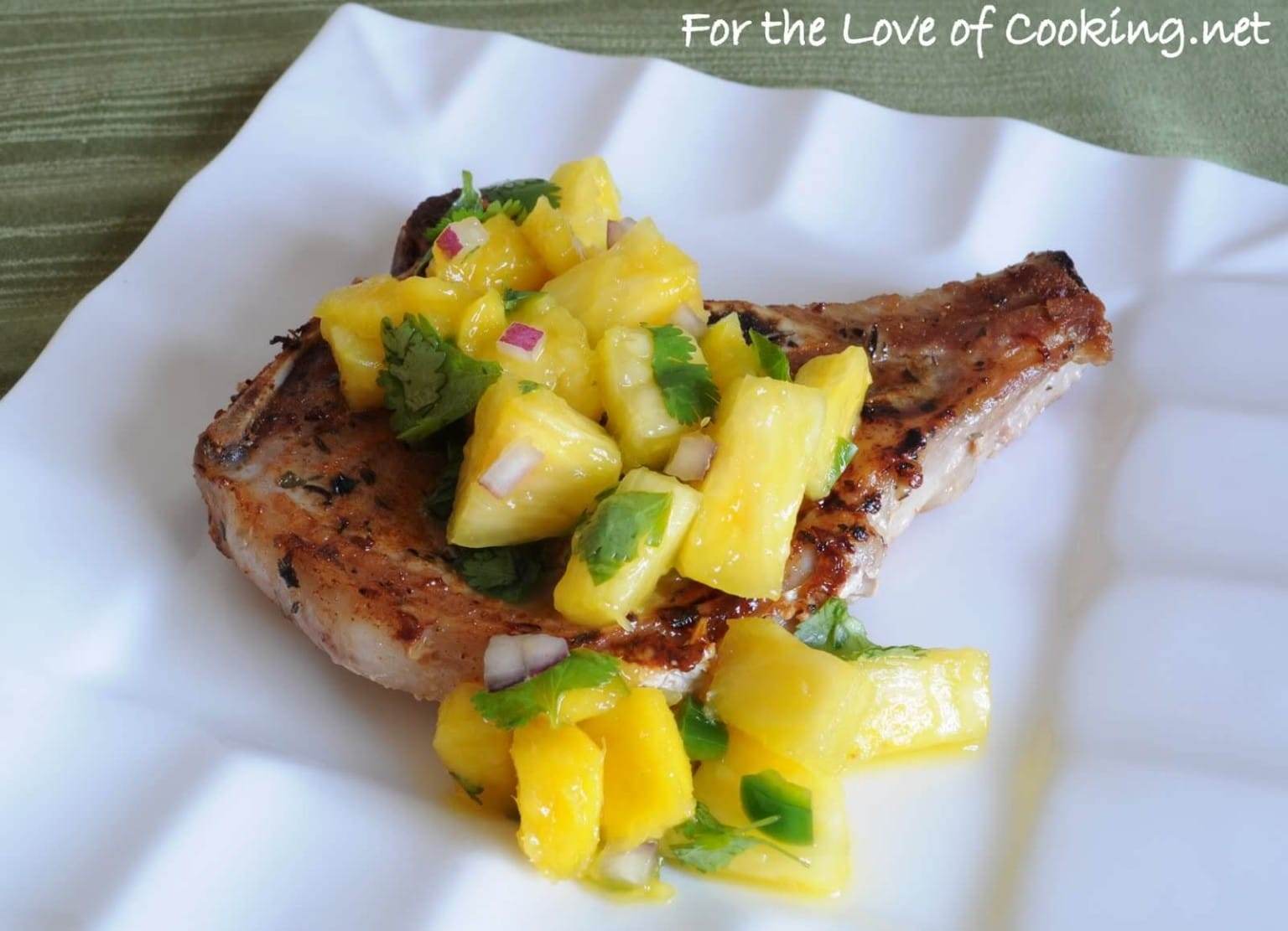 Blackened Pork Chops With A Pineapple Mango Salsa For The Love Of Cooking 9011