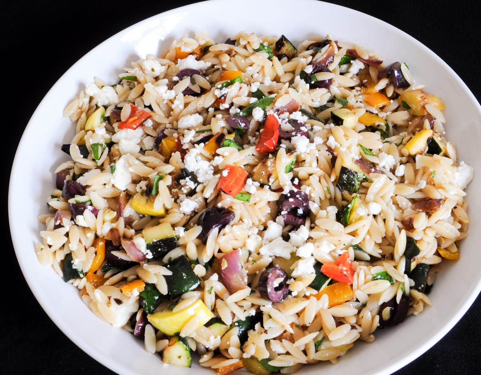 Mediterranean Orzo Salad with Grilled Vegetables