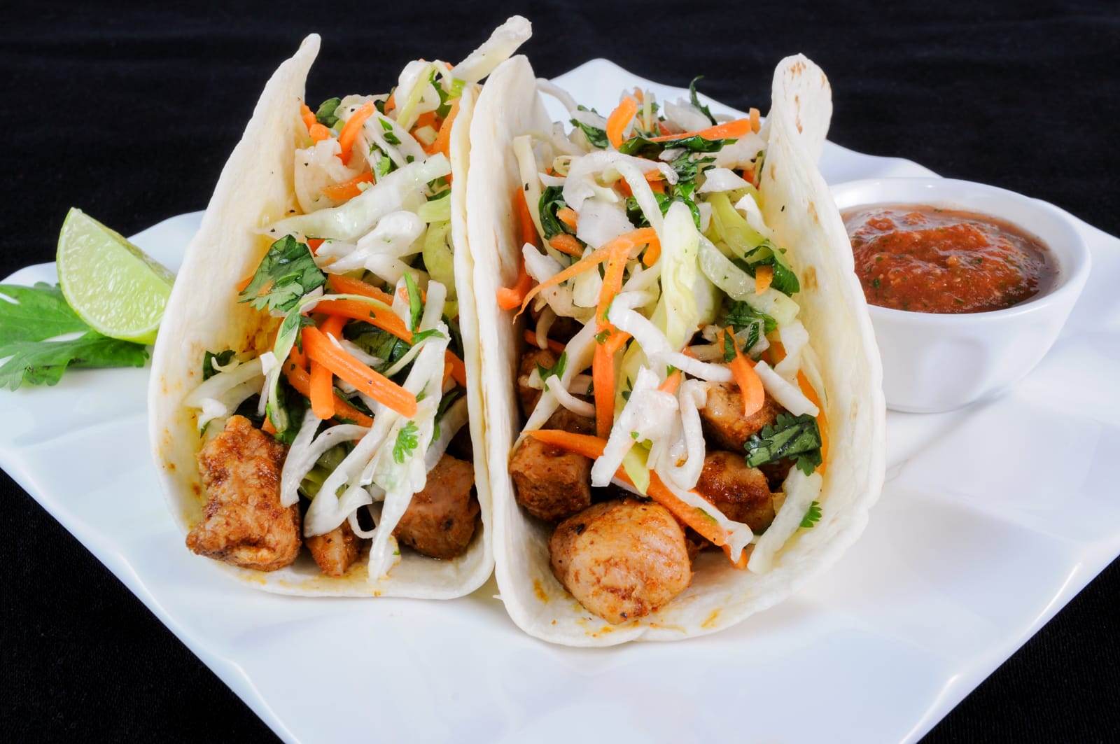 Pork Tenderloin Tacos with Tangy Slaw