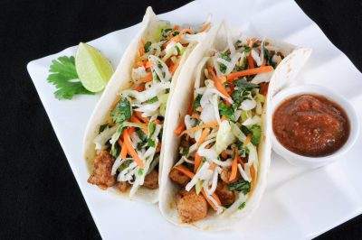 Pork Tenderloin Tacos with Tangy Slaw