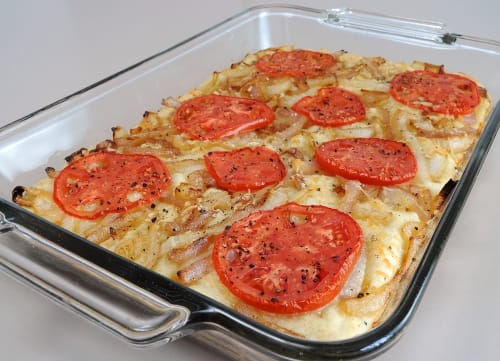 Caramelized Onion, Tomato, and Asiago Cheese Focaccia