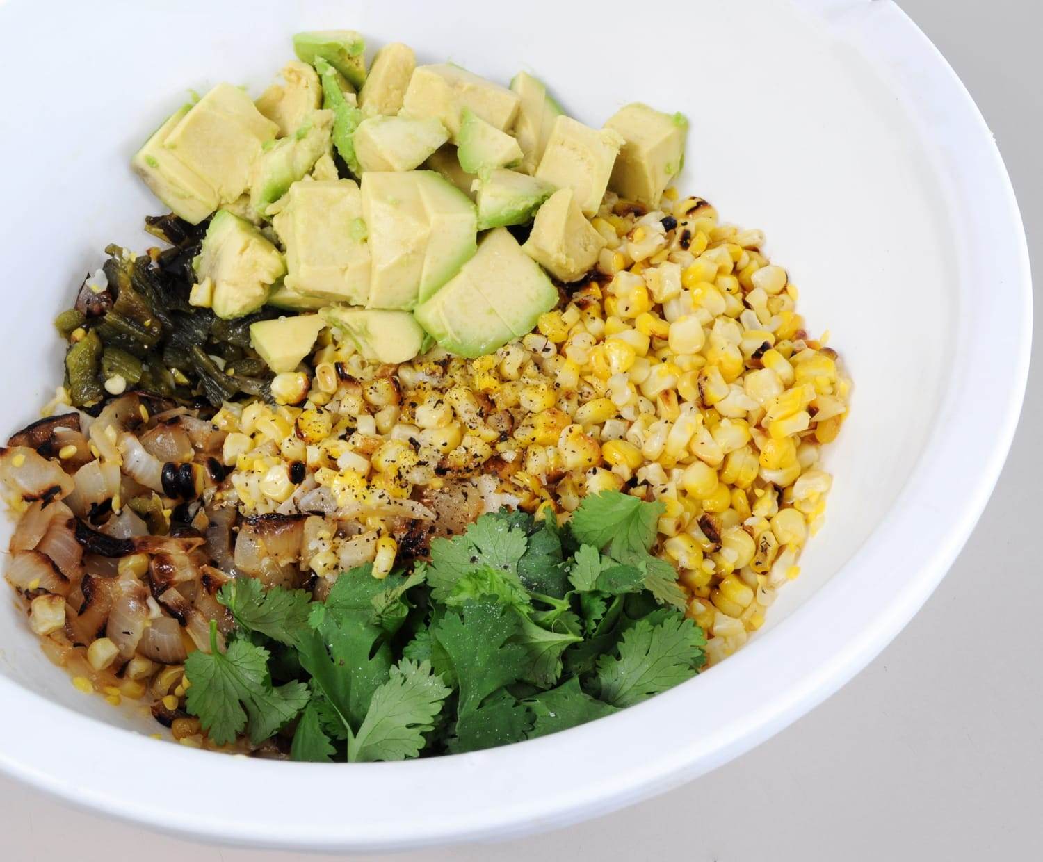 Grilled Corn, Poblano, and Onion Salad with Lime Vinaigrette