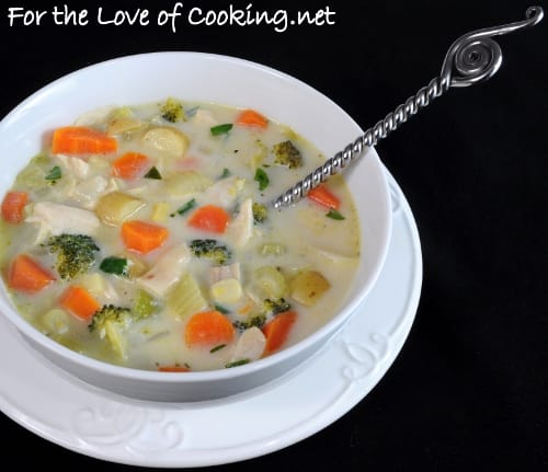 Creamy Chicken, Potato, and Veggie Soup