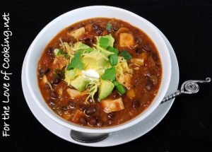 Chili with Black Beans and Grilled Chicken