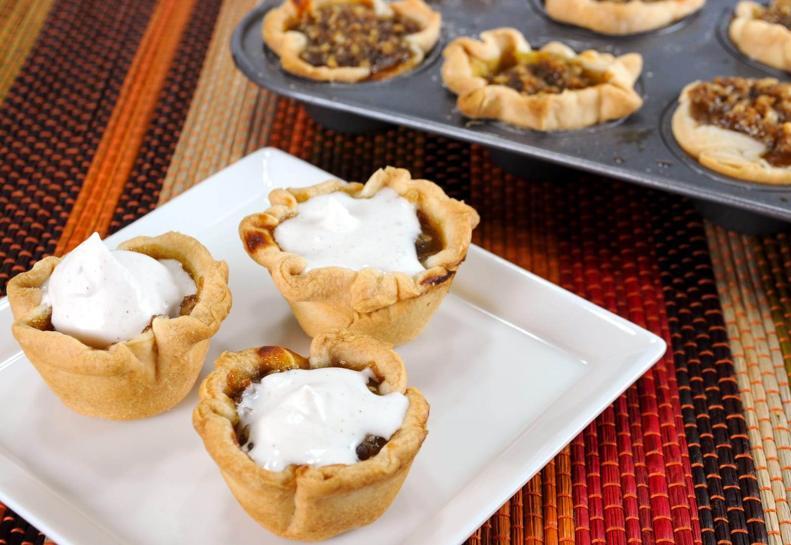 Mini Pumpkin Tartlets with Homemade Cinnamon Whipped Cream