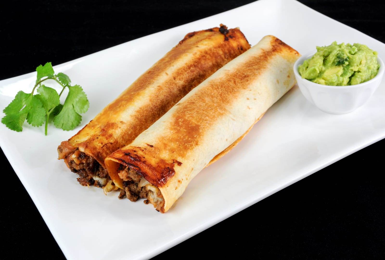 Beef, Bean, and Pepper Jack Baked Flautas