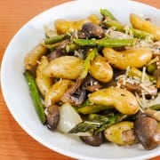 Roasted Baby Potatoes, Mushrooms, Onions, and Asparagus