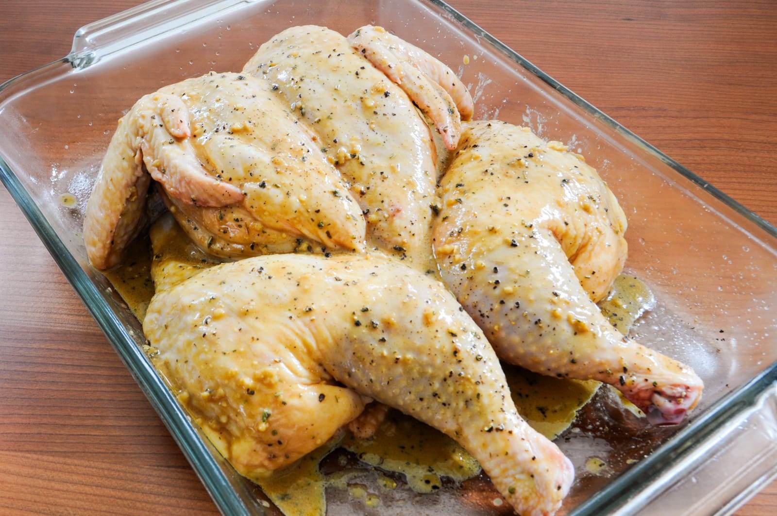 Mustard and Garlic Spatchcocked Chicken