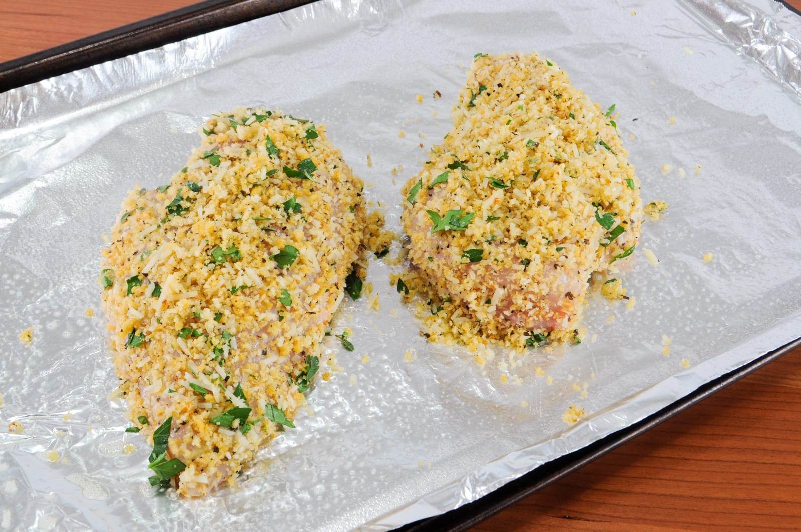 Mustard-Herb Panko Crusted Chicken Breasts