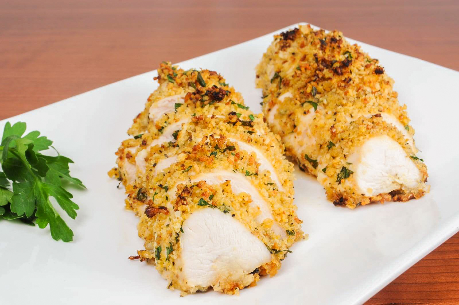 Mustard-Herb Panko Crusted Chicken Breasts