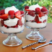 Berry Parfait with Homemade Vanilla Bean Whipped Cream and Crushed Oreo Cookies