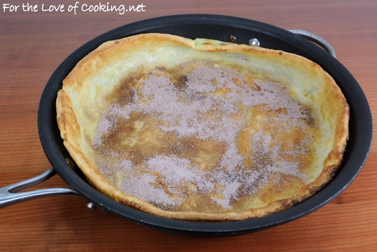 German Pancake Topped with Cinnamon and Sugar