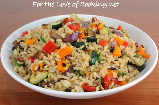 Brown Rice With Grilled Vegetables For The Love Of Cooking