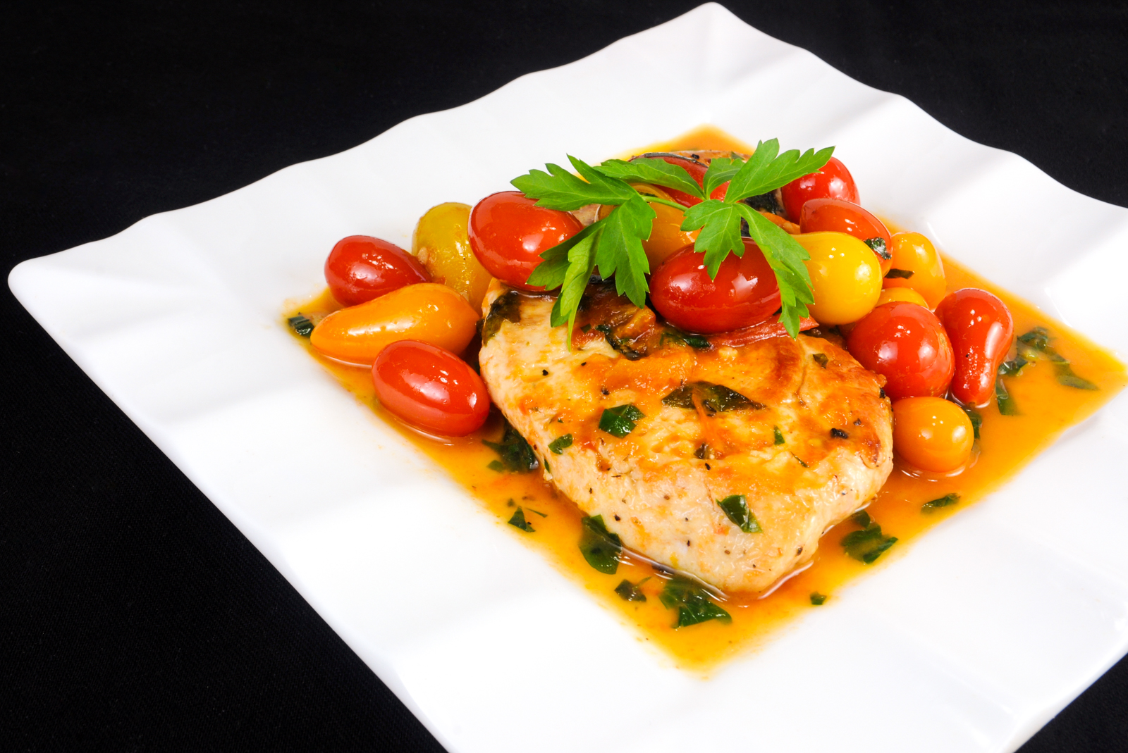 Chicken Breasts with Tomato Herb Pan Sauce